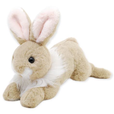 Conejo de peluche realista café 25 cm largo PUUF