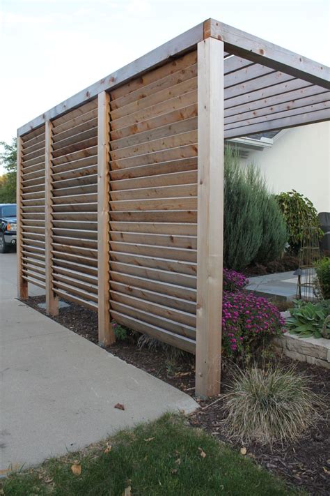 Louvered Garden Privacy Wall | Privacy screen outdoor, Backyard shade, Backyard privacy screen