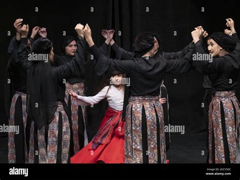 Female Members Of The Khishtan Performance Group Practice To Perform In