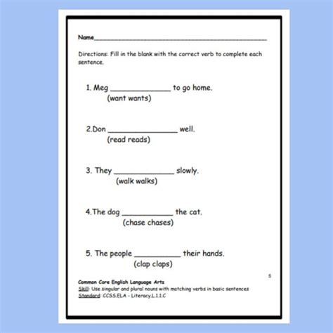 Subject Verb Agreement Worksheets Grade 1 2 Homeschool Made By Teachers