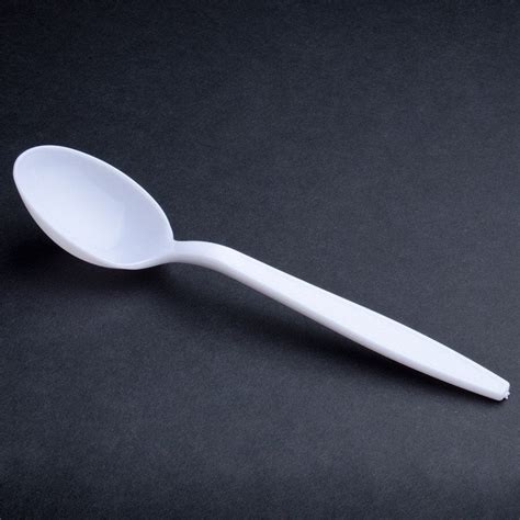 Visions Heavy Weight White Plastic Soup Spoon 100 Pack