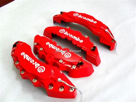 BIG RED BREMBO STYLE BRAKE CALIPER COVERS KIT 4PCS FRONT/REAR | eBay