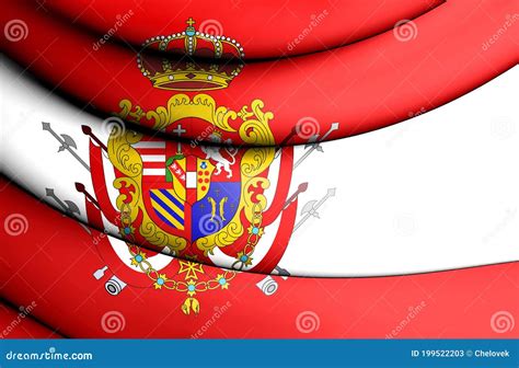 3D Flag of Grand Duchy of Tuscany. Stock Illustration - Illustration of ...