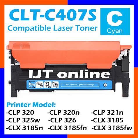 CYAN Compatible To Samsung CLT-K407s CLT-C407s CLT-M407s CLT-Y407s CLP ...