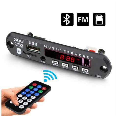 Placa decodificadora dc 12v sem fio bluetooth mp3 wma fm aux módulo de