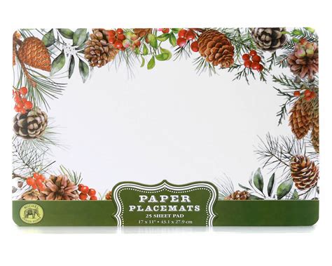 Michel Design Works Paper Placemats White Spruce Renio Clark