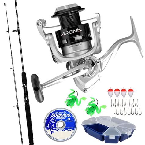 Kit Pesca Molinete Arena Vara Mts Lbs E Estojo Completo