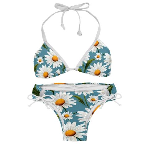 Daisy Detachable Sponge Adjustable Strap Bikini Set Two Pack Great For