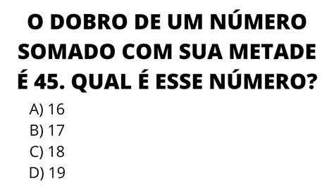 SOLUÇÃO DE PROBLEMA EQUAÇÃO DO PRIMEIRO GRAU matemática básica