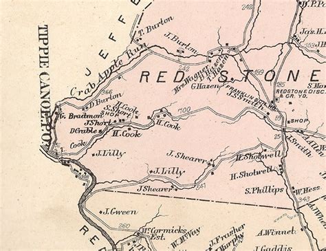 1872 Map Of Franklin Township Fayette County PA Smithfield Etsy