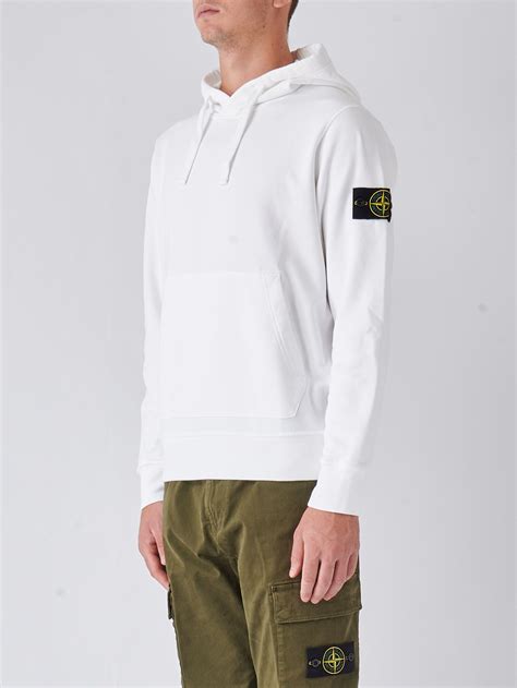 Felpa Uomo Stone Island Tinta In Capo Bianco Caposerio