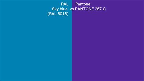 RAL Sky Blue RAL 5015 Vs Pantone 267 C Side By Side Comparison