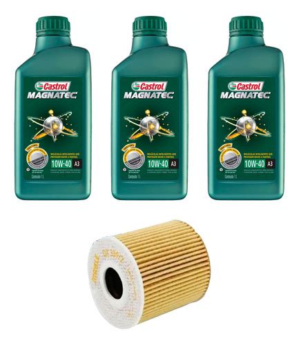 Kit Troca Óleo Castrol 10w40 Peugeot 207 1 4i 8v 2008 2015