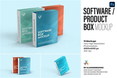 30 Essential Software Box PSD Mockup Templates Creatisimo