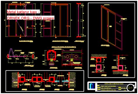 Proje Sitesi Metal katlanır kapı Autocad Projesi