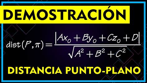 Demostración Fórmula Distancia De Un Punto A Un Plano Youtube