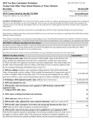 Fillable Online 2023 Tax Rate Calculation Worksheet Texas Comptroller