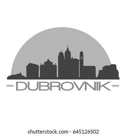 Dubrovnik Skyline Silhouette Skyline Stamp Vector Stock Vector Royalty