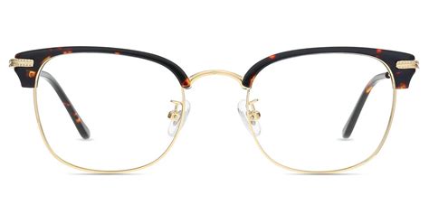 Unisex Brillen PM63496 Schildpatt Gold Acetat Metall Groß Browline