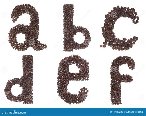 Letter Of Alphabet Made Of Coffee Beans Stock Photo Image Of Sign