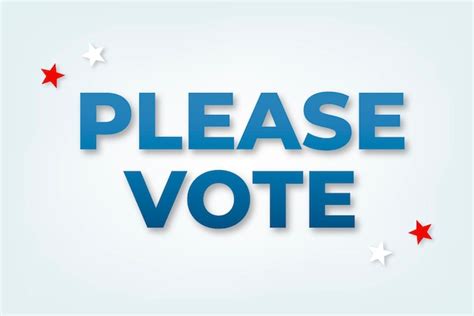 Free Vector Please Vote Blue Text Vector Typography