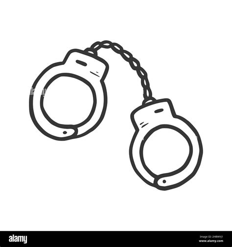 Handcuffs Vector Illustration Hand Drawn Sketch Doodle Scribble Style