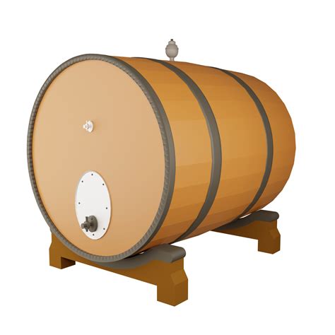 3d Rendering Brown Wooden Oak Of Wine Tank Isolated On Transparent