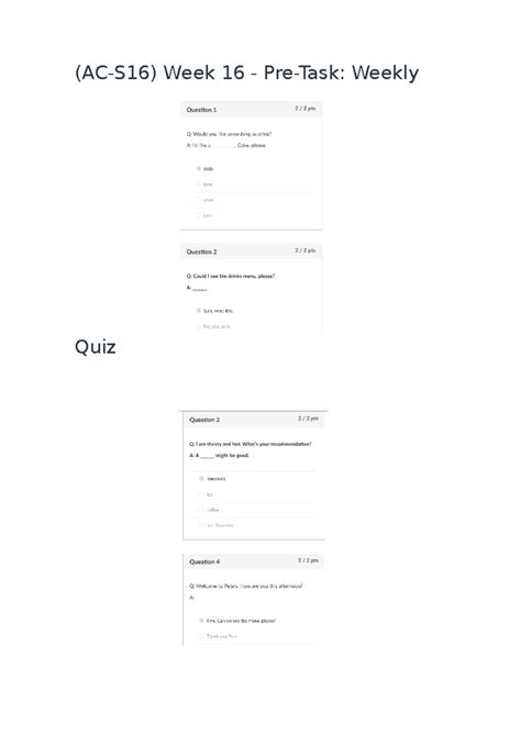 Ac S16 Week 16 Pre Task Weekly Quiz Ingles Ii Ac S16 Week 16