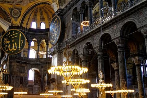 Hagia Sophia Grand Mosque Museum Interior In Istanbul Turkey Editorial