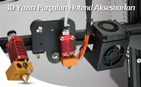 FBBULES 2 adet Ender 3 Hotend MK8 Extruder Metal Kit 3D Yazıcı için CR10 Hot End Kit 0 4 mm