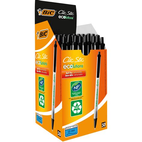 BIC Stylo à bille rétractable ECOlutions Clic Stic noir 8806871 bei fr