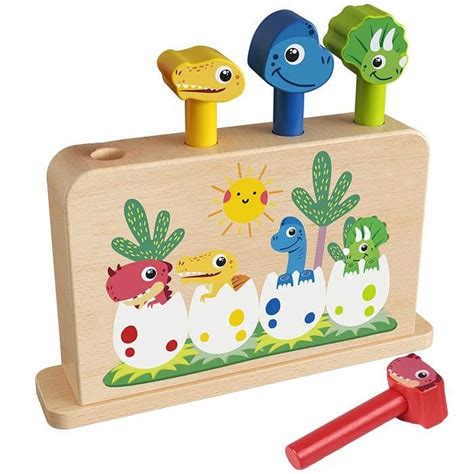 Jouet Pop Up Dinosaure En Bois Jouet Montessori Jeu Motricit Fine