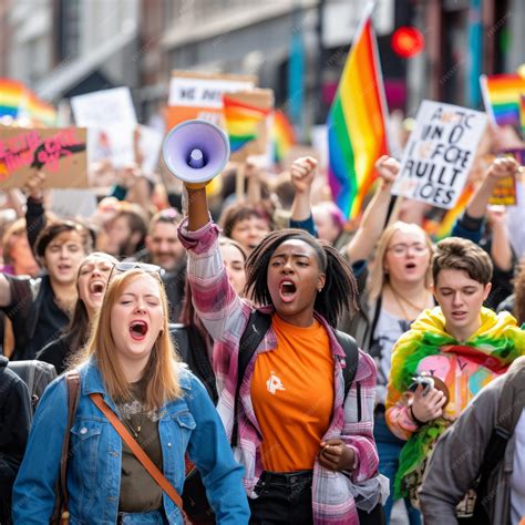 Premium Photo | Stock image of LGBTQ rights activists rallying for