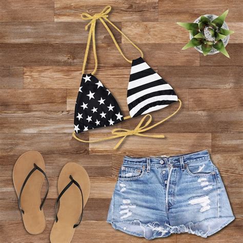 American Flag Bikini Etsy