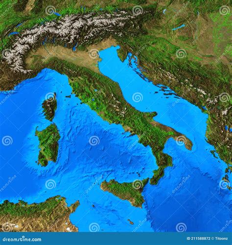 High Resolution Map Italy