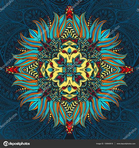 Hand Drawn Colorful Mandala Stock Vector Mazeina