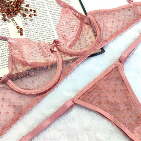 Lingerie Conjunto Poa Transparente Sexy Luxo CJTP027 SHEIN Brasil