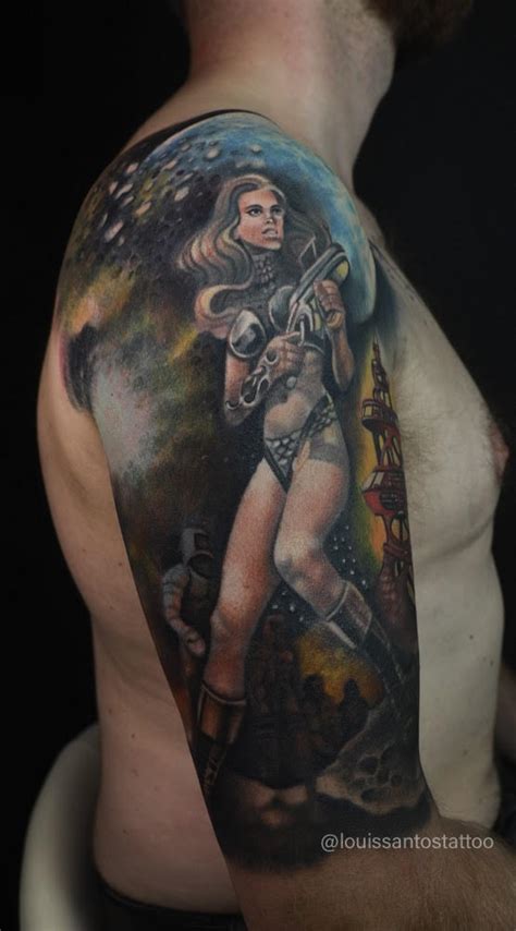 Barbarella Half Sleeve Tattoo Louis Santos Tattoo