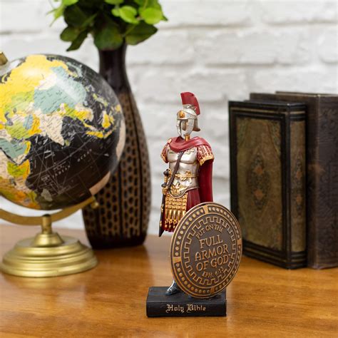 Dicksons Armor of God Roman Soldier 9 x 5 Inch Red Resinstone Tabletop
