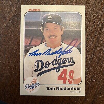 TOM NIEDENFUER 1983 FLEER AUTOGRAPHED SIGNED AUTO BASEBALL CARD EBay