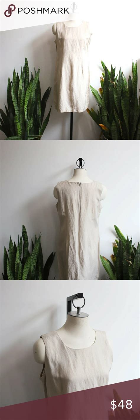 Nwt Vintage 90s Jennifer Eden Classic White Sleeveless Linen Sheath