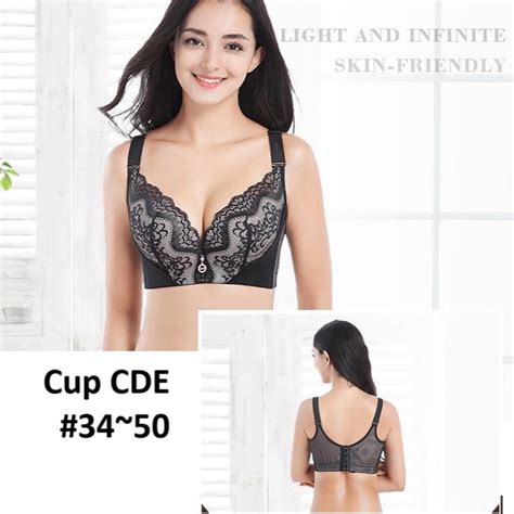 Lingerie Lace Bra Cup Cde Push Up Hook Wired Plam Pattern Sponge Baju Dalam Wanita