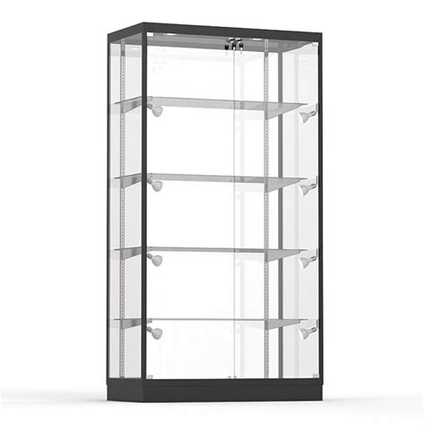 Tall Glass Display Case With Lights And Locks Subastral