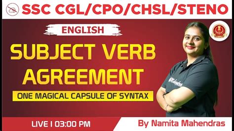 SSC CGL 2022 CPO 2022 CHSL 2022 Steno 2022 English Subject Verb