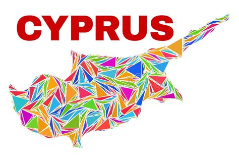 Cyprus Map Mosaic Of Color Triangles Stock Vector Illustration Of