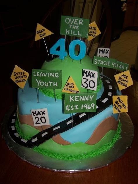 Road — Over The Hill 40th Birthday Cakes 40th Birthday Cakes For Men