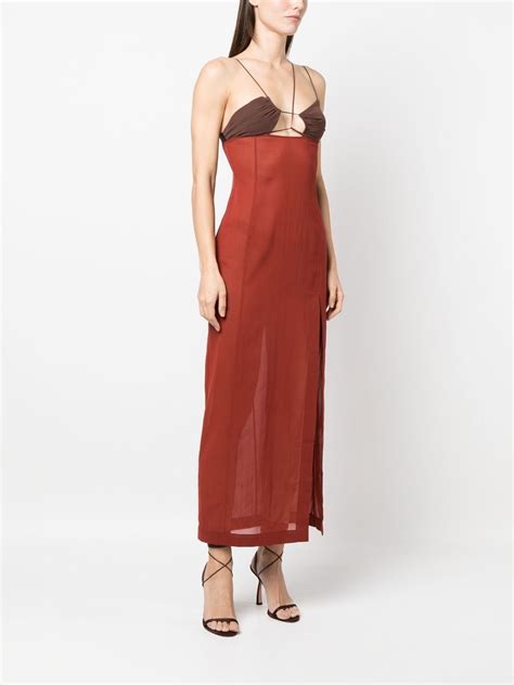 Nensi Dojaka Semi Sheer Maxi Dress Farfetch