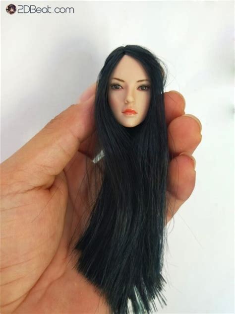 [in Stock] 1 6 Scale Super Duck Asian Girl Head Sculpt Long Black Hair