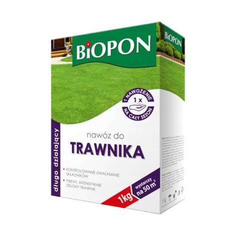 BIOPON NAWÓZ DO TRAWNIKA DŁUGODZIAŁAJĄCY GRANULAT 1KG PIĘKNA ZIELONA