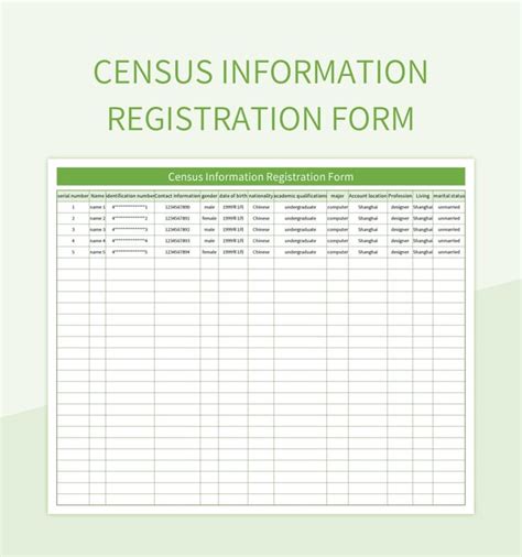 Free Census Templates For Google Sheets And Microsoft Excel Slidesdocs